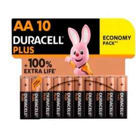 DURACELL PLUS AA 10 BATTERIES