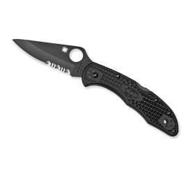 SPYDERCO DELICA 4 FRN BLACK BLACK POCKET KNIFE