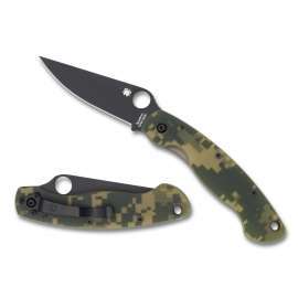 NAVALHA SPYDERCO MILITARY G-10 CAMO BLACK