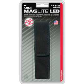 NYLON LED ZWART HOLSTER VOOR MINI MAGLITE AA