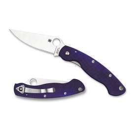 SPYDERCO MILITARY G-10 DARK BLUE POCKET KNIFE